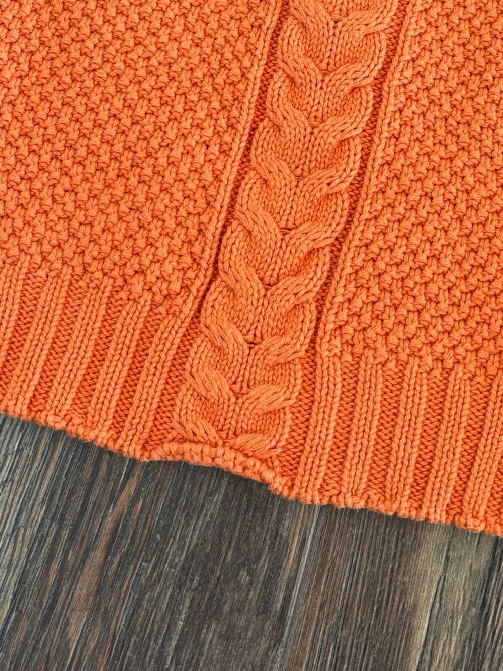 DKNY Cable-Knit Baby Sweater 18-24 Mos Orange Mock Neck Pullover Chunky Preppy - Picture 10 of 10